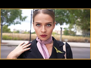 the excited stewardess seduced me - i fucked it and finished on my face